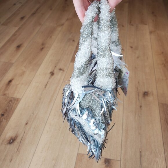 Handcrafted in India Beaded Bag TJMaxx Viral TikTok RARE White Silver Gray - Picture 5 of 16